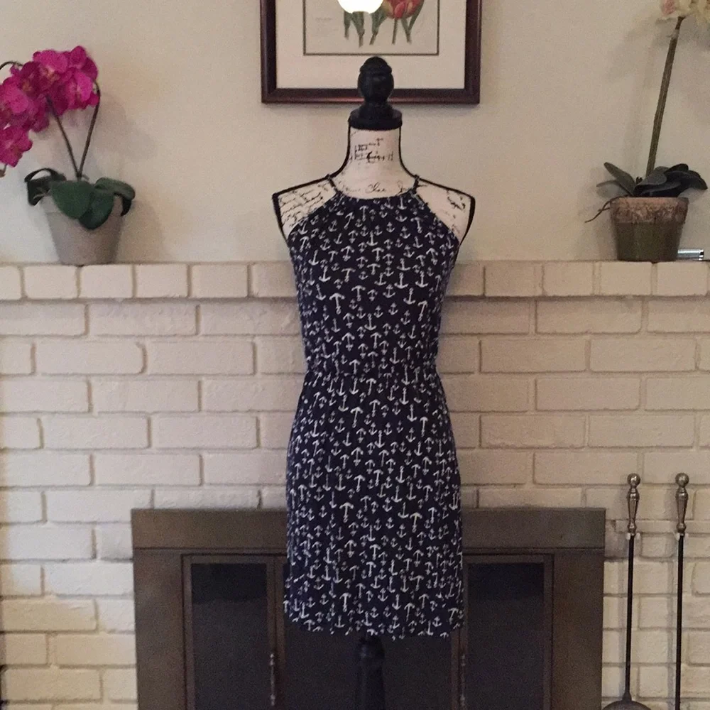 Old Navy Navy Blue Anchor Print Dress - Picture 1 of 6